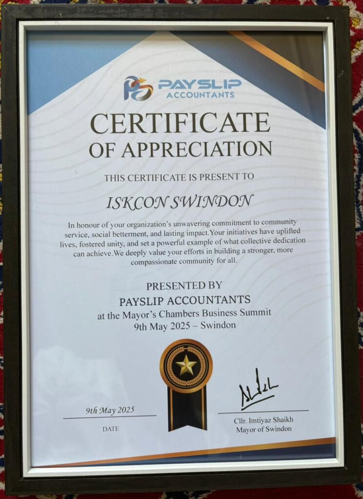 Certificate of Appreciation from the Mayor